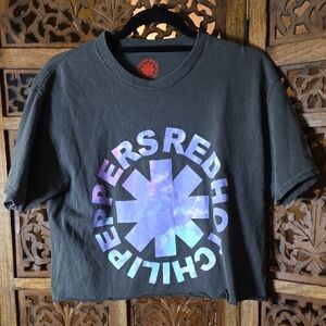 Red Hot Chili Peppers Graphic Crop Top - Black